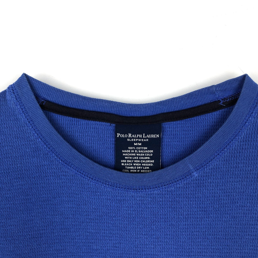 Ralph Lauren POLO RALPH LAUREN SLEEPWEAR Thermal Long T-Shirt, Honeycomb, Men's Size M cotton blue type Vintage Second Hand