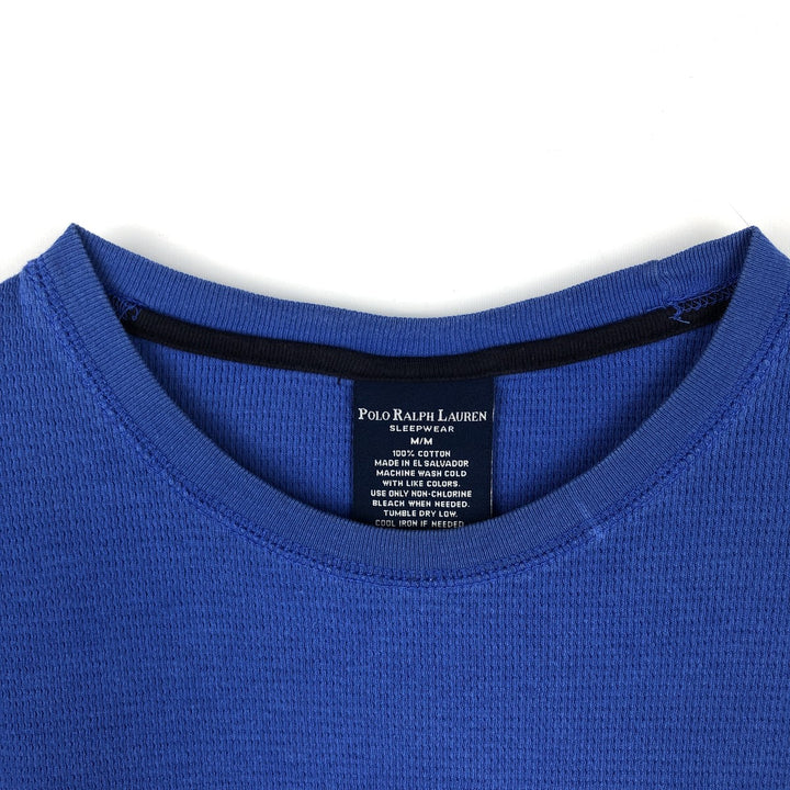 Ralph Lauren POLO RALPH LAUREN SLEEPWEAR Thermal Long T-Shirt, Honeycomb, Men's Size M cotton blue type Vintage Second Hand