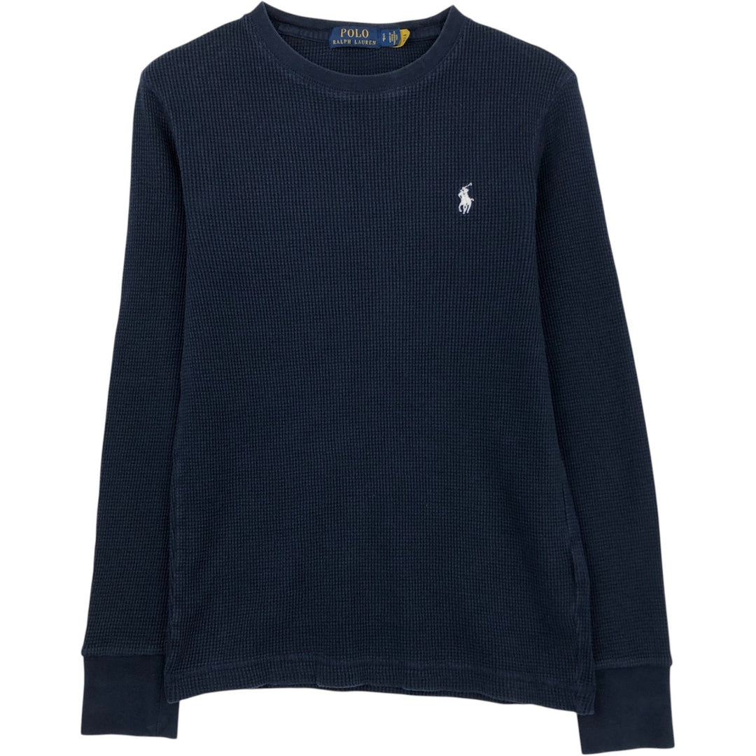 Ralph Lauren POLO RALPH LAUREN Thermal T-Shirt, Waffle, Men's Size Small cotton navy blue type Vintage Second Hand