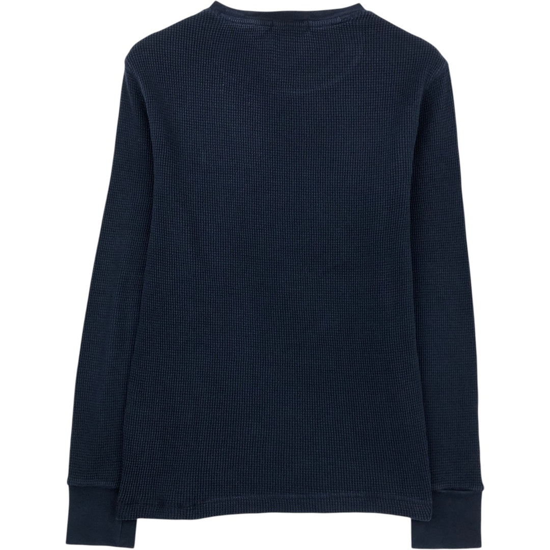 Ralph Lauren POLO RALPH LAUREN Thermal T-Shirt, Waffle, Men's Size Small cotton navy blue type Vintage Second Hand