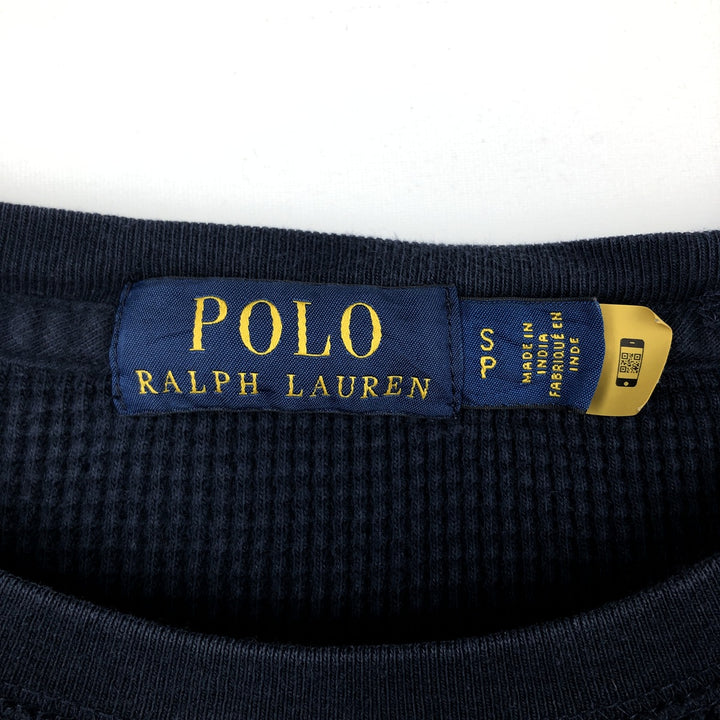 Ralph Lauren POLO RALPH LAUREN Thermal T-Shirt, Waffle, Men's Size Small cotton navy blue type Vintage Second Hand