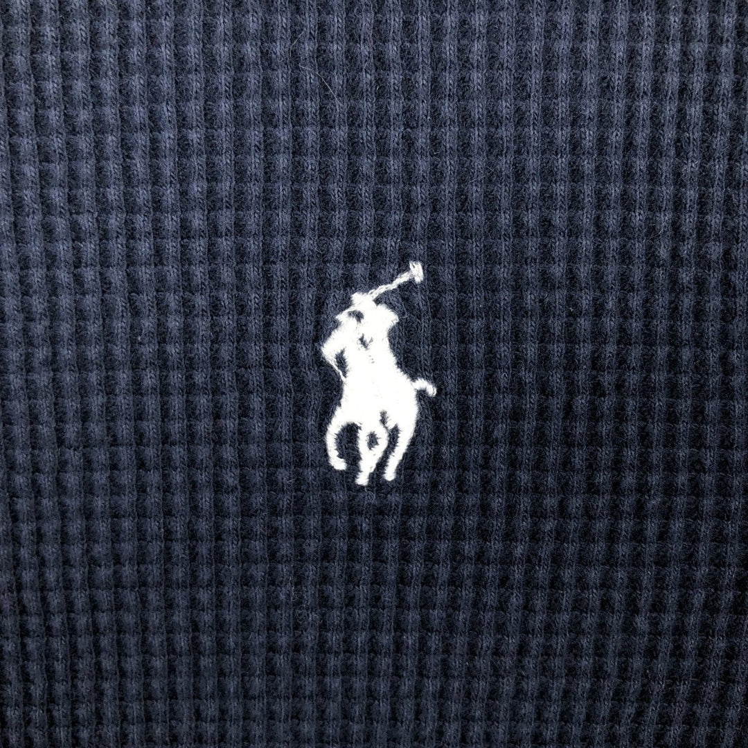 Ralph Lauren POLO RALPH LAUREN Thermal T-Shirt, Waffle, Men's Size Small cotton navy blue type Vintage Second Hand