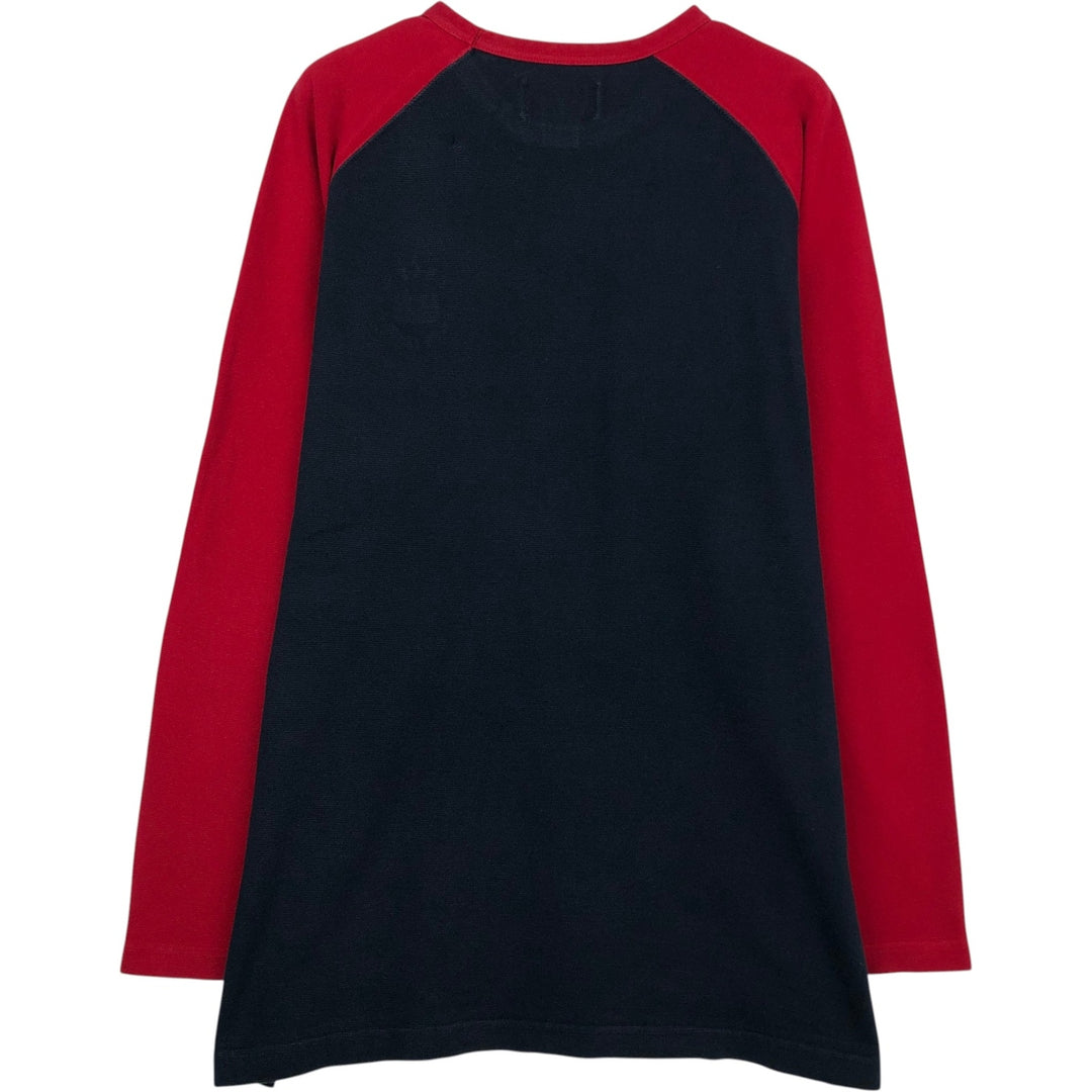 Ralph Lauren CHAPS Two-Tone Thermal Long-Sleeve T-Shirt, Men's Size L (approx.) cotton navy blue type Vintage Second Hand
