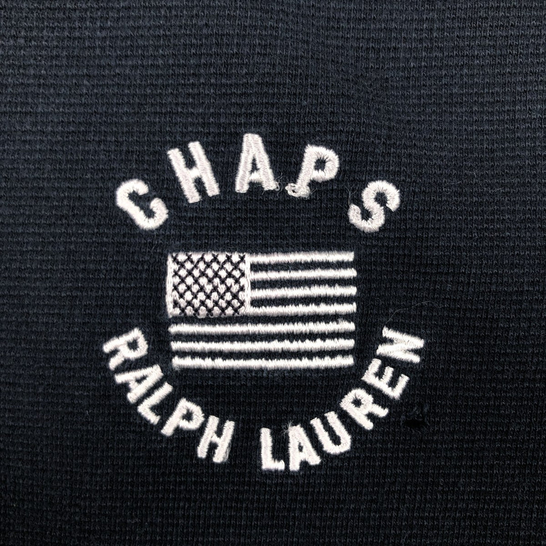 Ralph Lauren CHAPS Two-Tone Thermal Long-Sleeve T-Shirt, Men's Size L (approx.) cotton navy blue type Vintage Second Hand