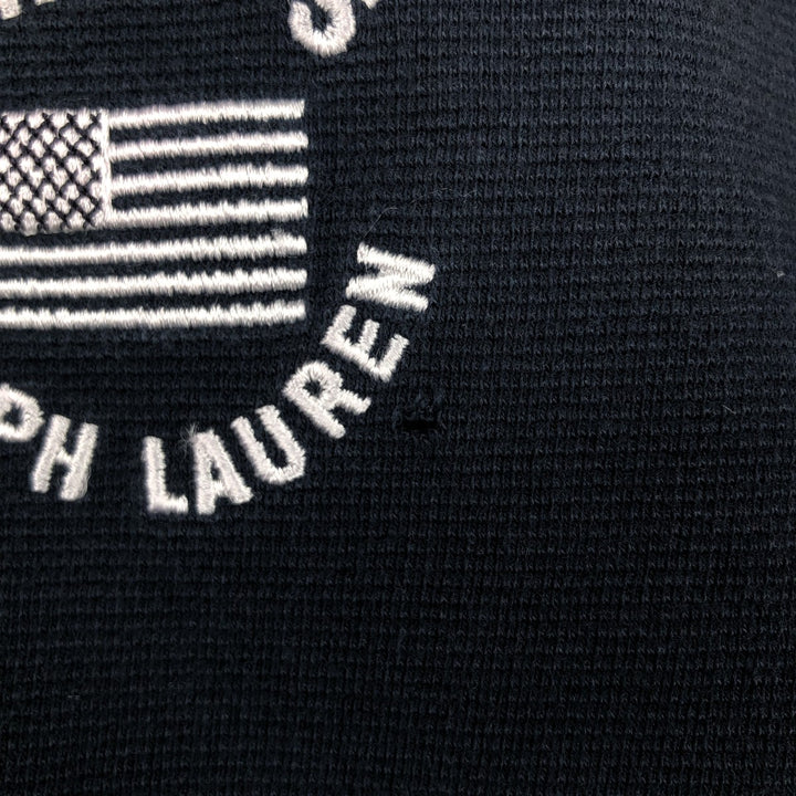 Ralph Lauren CHAPS Two-Tone Thermal Long-Sleeve T-Shirt, Men's Size L (approx.) cotton navy blue type Vintage Second Hand