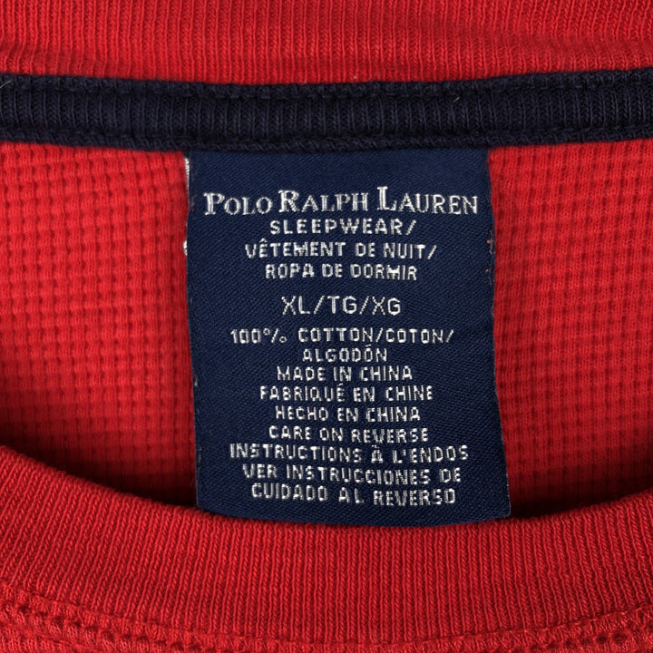 Ralph Lauren POLO RALPH LAUREN SLEEPWEAR Thermal Long T-Shirt, Men's XL cotton red type Vintage Second Hand