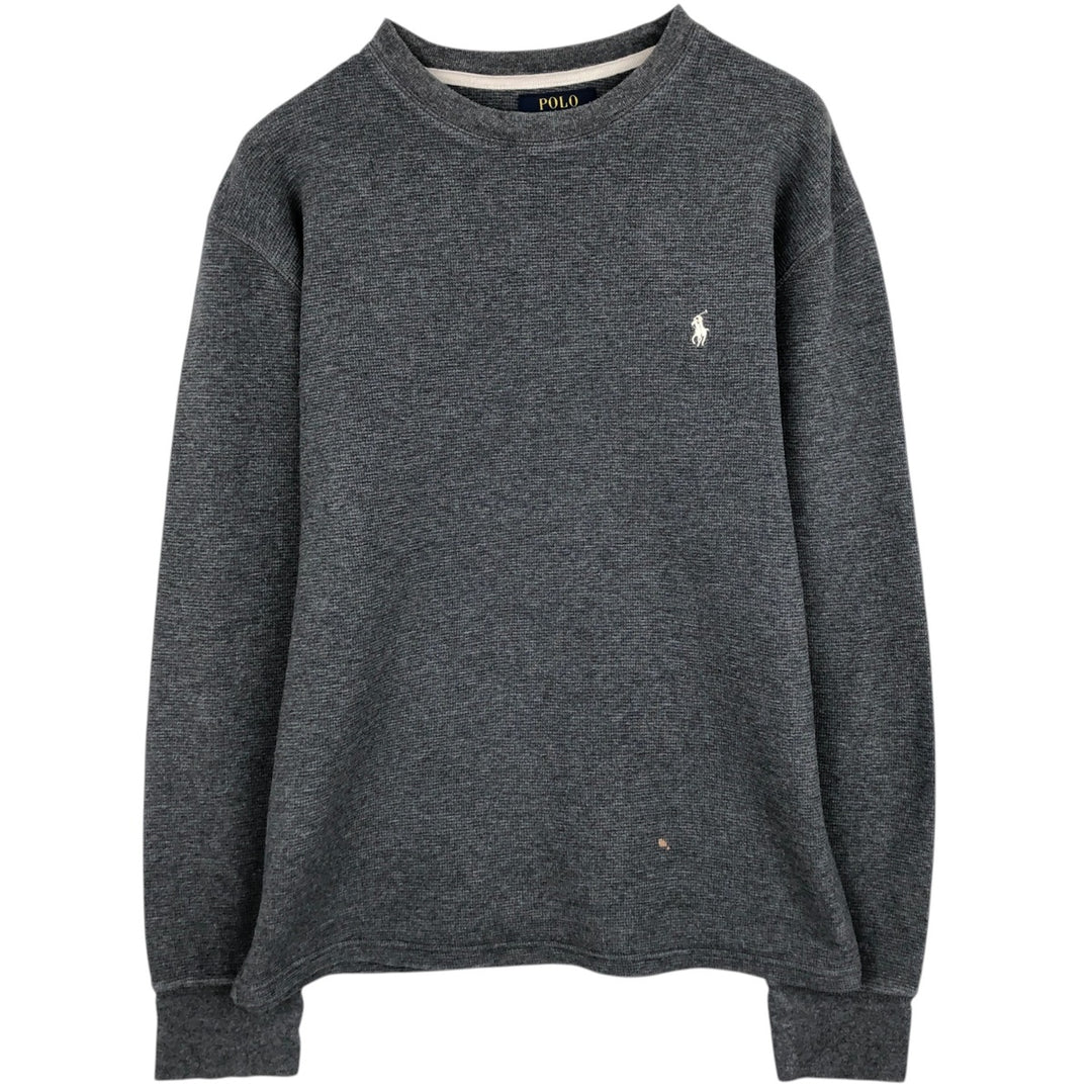 Ralph Lauren POLO RALPH LAUREN Thermal Ron T Waffle Men's L size cotton gray type Vintage Second Hand