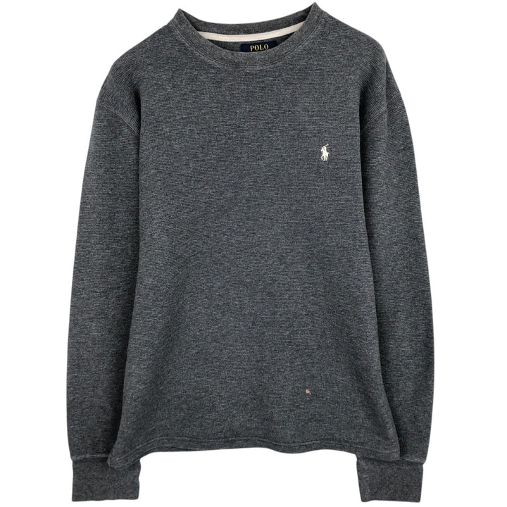 Ralph Lauren POLO RALPH LAUREN Thermal Ron T Waffle Men's L size cotton gray type Vintage Second Hand