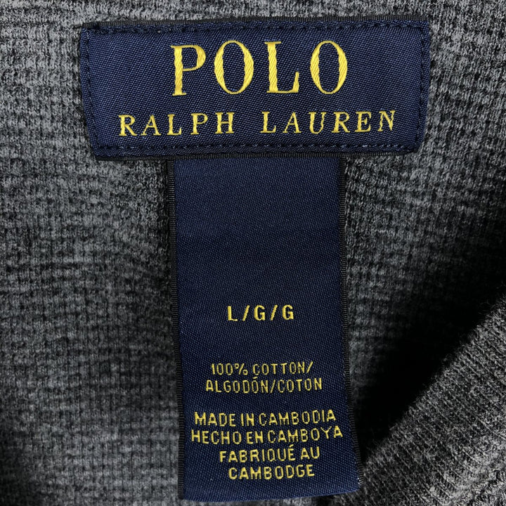 Ralph Lauren POLO RALPH LAUREN Thermal Ron T Waffle Men's L size cotton gray type Vintage Second Hand