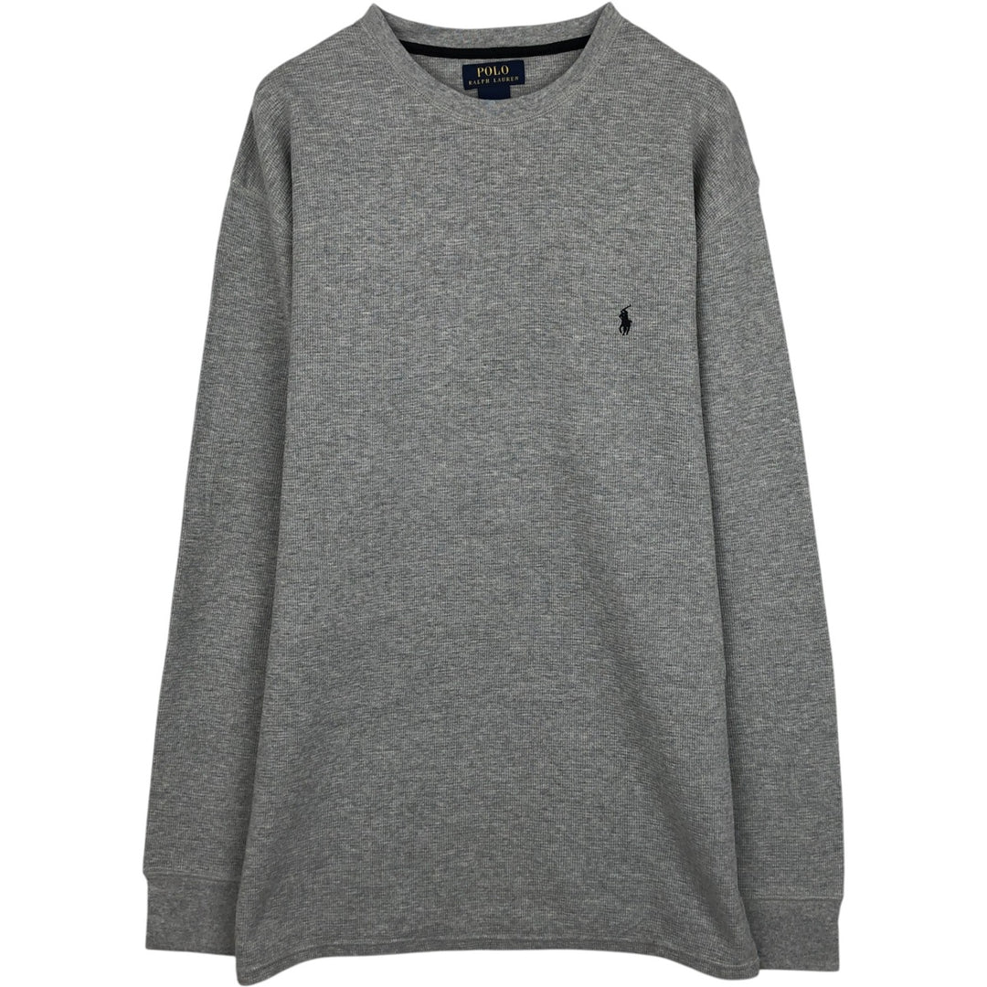 Ralph Lauren POLO RALPH LAUREN Thermal Long T-shirt Waffle Men's XXL cotton gray type Vintage Second Hand