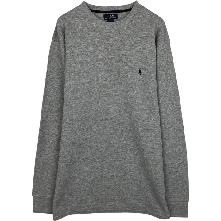 Ralph Lauren POLO RALPH LAUREN Thermal Long T-shirt Waffle Men's XXL cotton gray type Vintage Second Hand