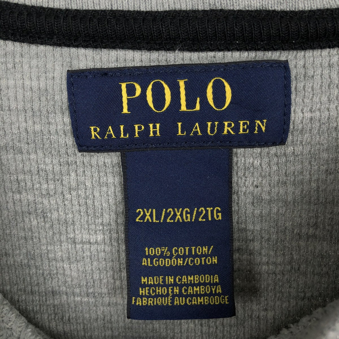 Ralph Lauren POLO RALPH LAUREN Thermal Long T-shirt Waffle Men's XXL cotton gray type Vintage Second Hand