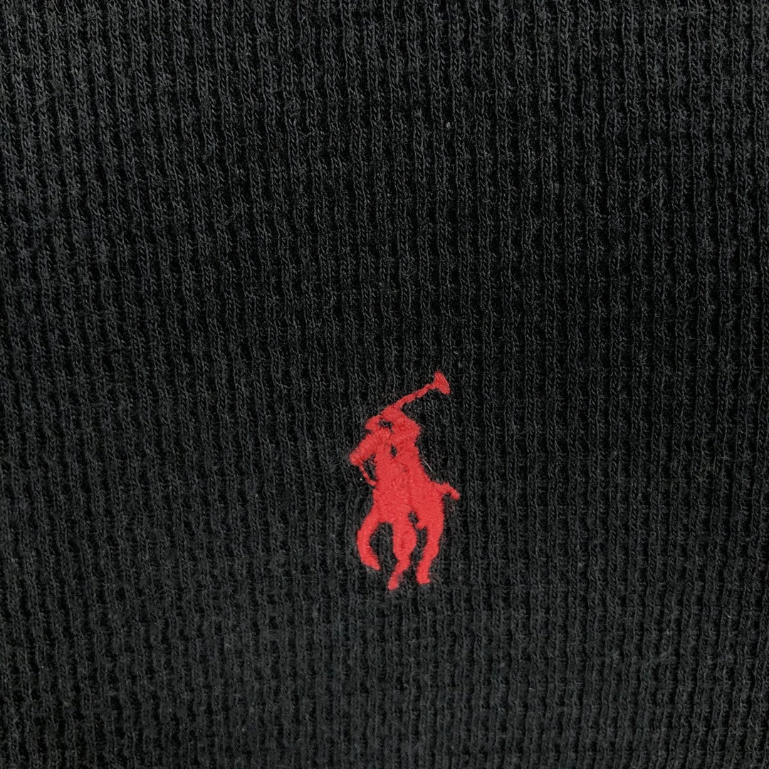 Ralph Lauren POLO RALPH LAUREN Thermal Long T-shirt, Honeycomb, Men's XL cotton black type Vintage Second Hand