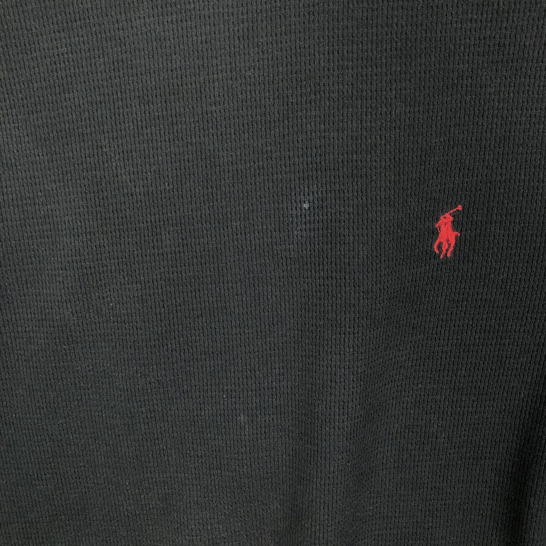 Ralph Lauren POLO RALPH LAUREN Thermal Long T-shirt, Honeycomb, Men's XL cotton black type Vintage Second Hand