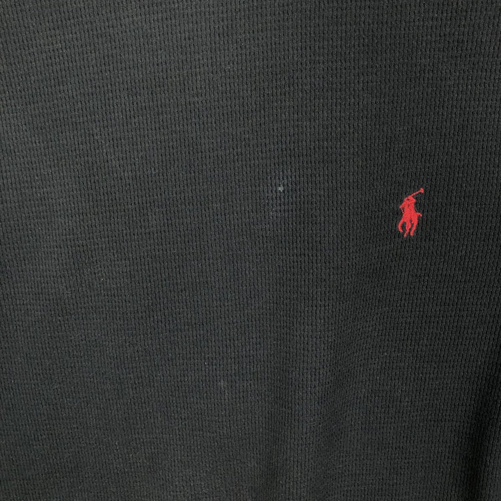 Ralph Lauren POLO RALPH LAUREN Thermal Long T-shirt, Honeycomb, Men's XL cotton black type Vintage Second Hand