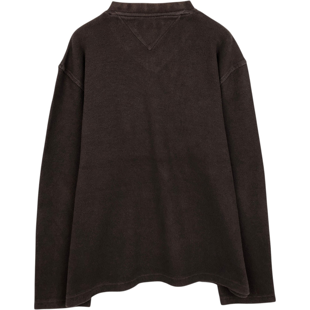 Tommy Hilfiger V-neck thermal long-sleeve t-shirt, men's size XL. cotton brown type Vintage Second Hand