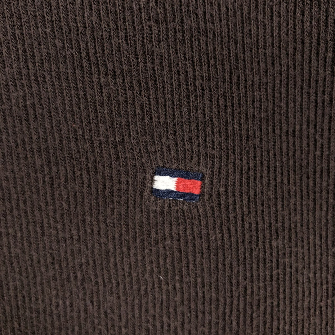 Tommy Hilfiger V-neck thermal long-sleeve t-shirt, men's size XL. cotton brown type Vintage Second Hand