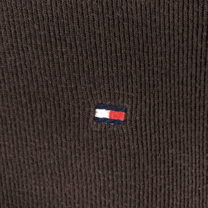Tommy Hilfiger V-neck thermal long-sleeve t-shirt, men's size XL. cotton brown type Vintage Second Hand