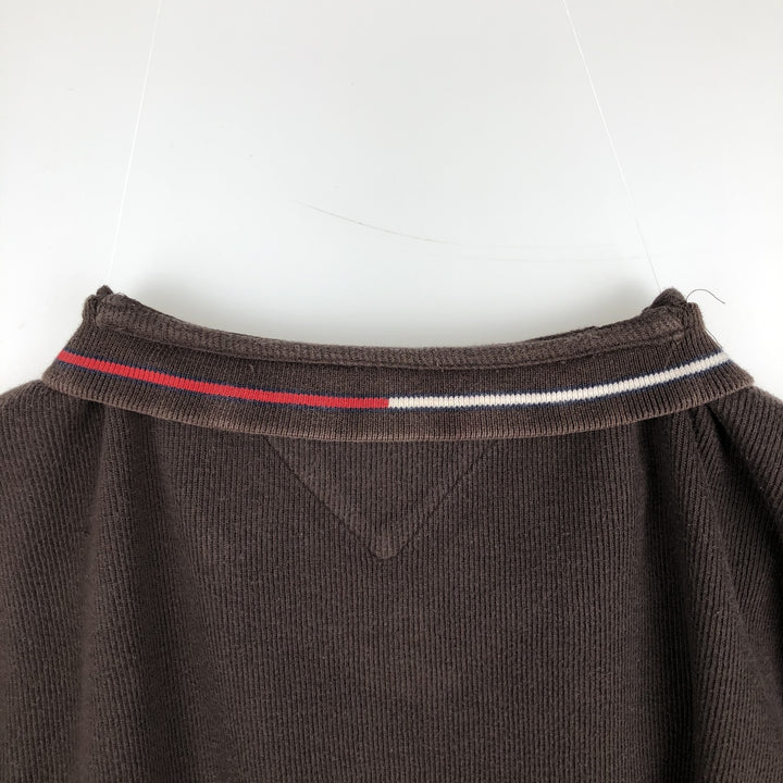 Tommy Hilfiger V-neck thermal long-sleeve t-shirt, men's size XL. cotton brown type Vintage Second Hand