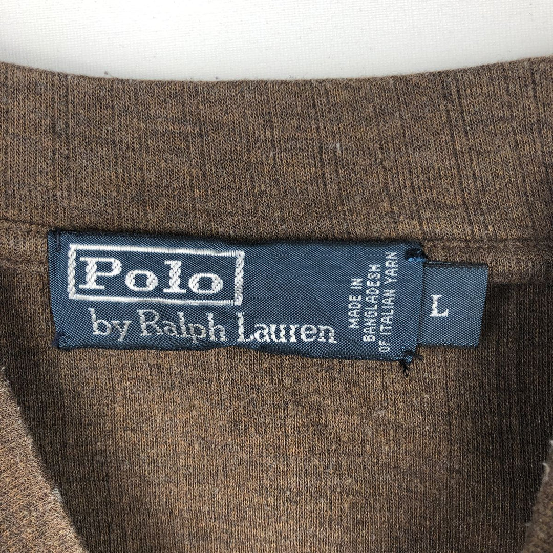 Ralph Lauren POLO by Ralph Lauren high-neck long-sleeved T-shirt, men's size L unclear brown type Vintage Second Hand