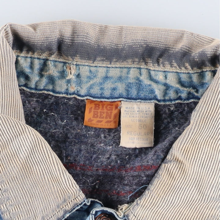 70s-80'S Big Ben denim coveralls, made in USA, men's size XXL equivalent, vintage. cotton blue type Vintage Second Hand
