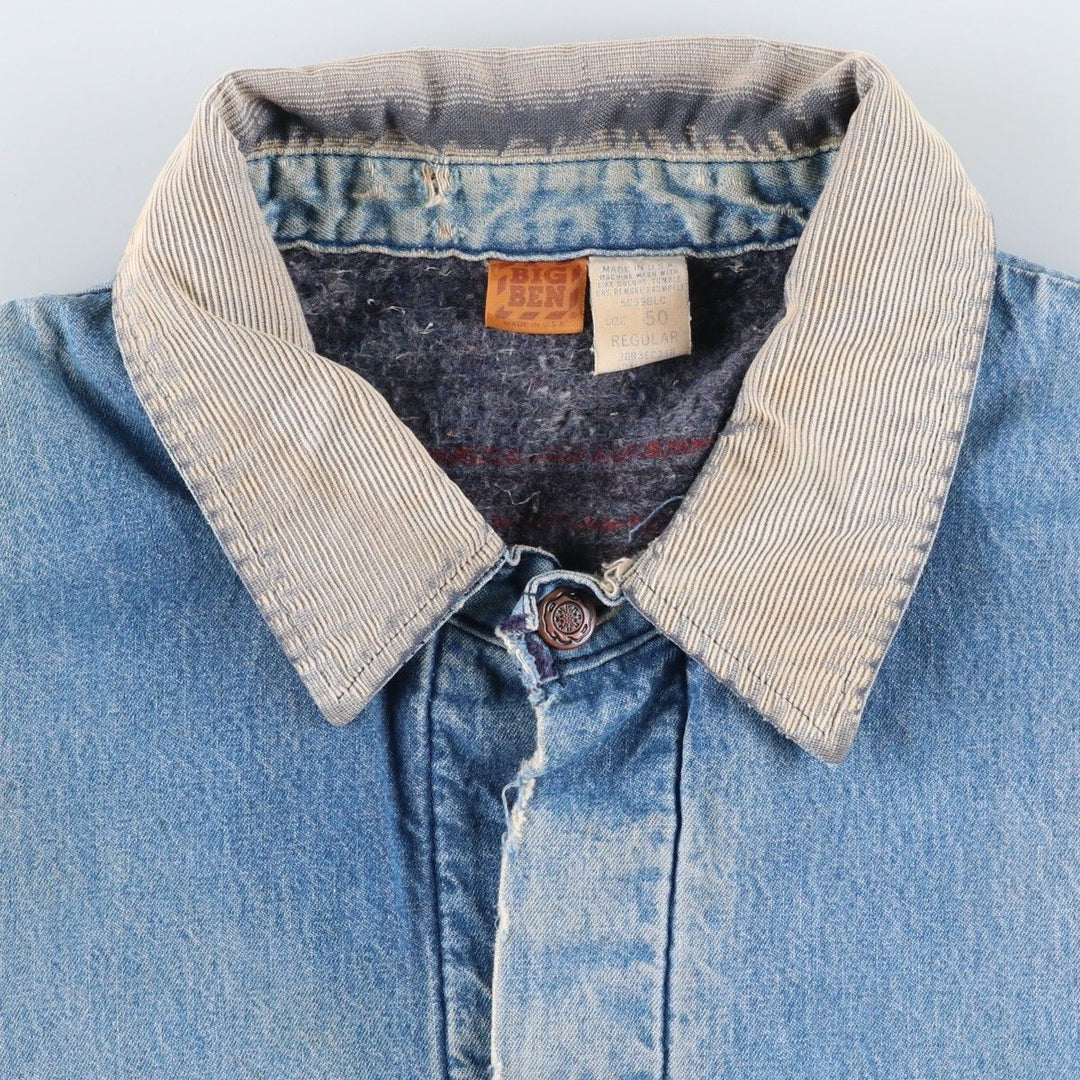 70s-80'S Big Ben denim coveralls, made in USA, men's size XXL equivalent, vintage. cotton blue type Vintage Second Hand