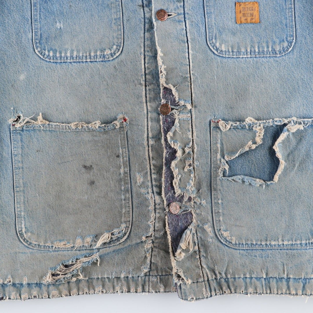 70s-80'S Big Ben denim coveralls, made in USA, men's size XXL equivalent, vintage. cotton blue type Vintage Second Hand
