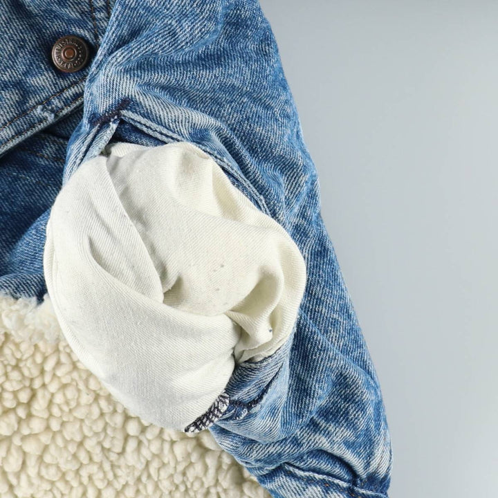 1970'S Levi's denim fleece jacket. Some details are unclear due to missing tag. Men's size M (approx.). unclear blue type Vintage Second Hand