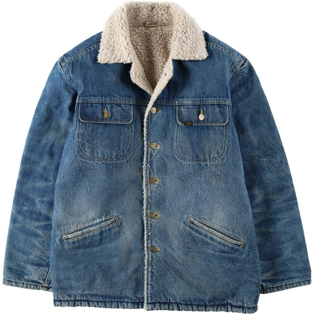 ~1980'S Lee Denim Boa Jacket, Men's Size L (approx.), Vintage unclear blue type Vintage Second Hand