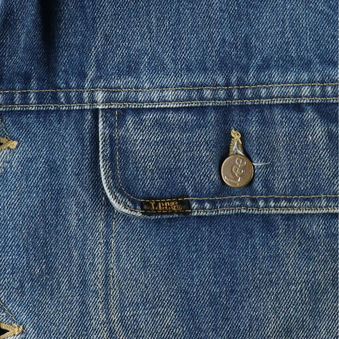 ~1980'S Lee Denim Boa Jacket, Men's Size L (approx.), Vintage unclear blue type Vintage Second Hand