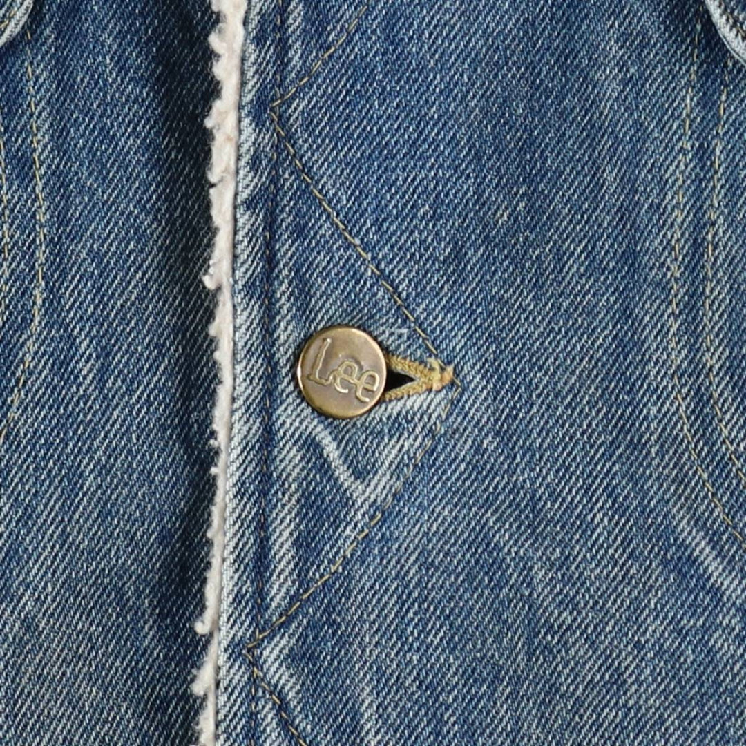 ~1980'S Lee Denim Boa Jacket, Men's Size L (approx.), Vintage unclear blue type Vintage Second Hand