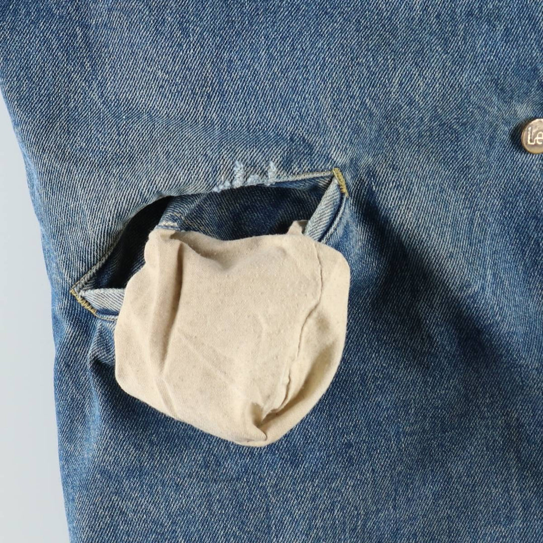 ~1980'S Lee Denim Boa Jacket, Men's Size L (approx.), Vintage unclear blue type Vintage Second Hand