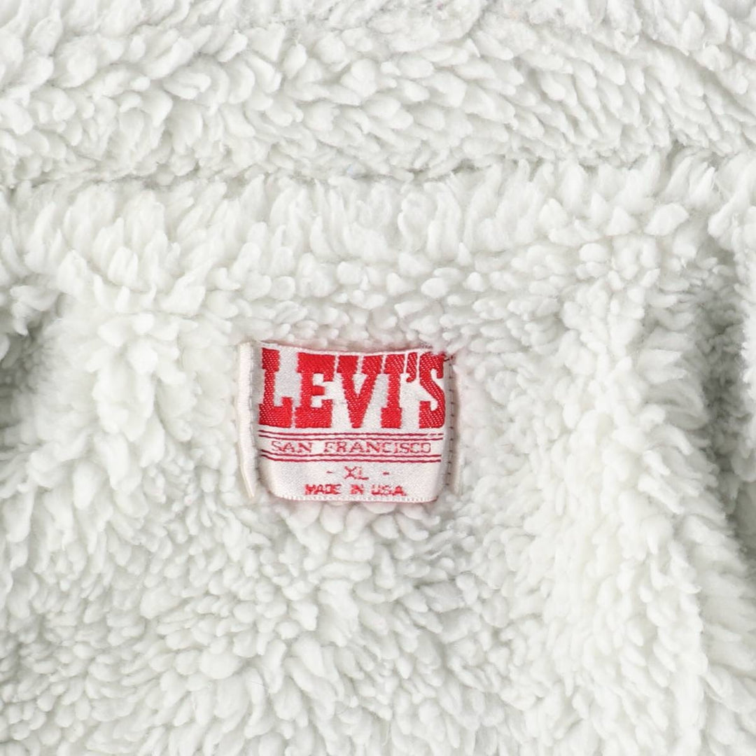 80s-90'S Levi's padded, chemical-wash denim fleece jacket, made in USA, men's size XL equivalent, vintage. unclear blue type Vintage Second Hand