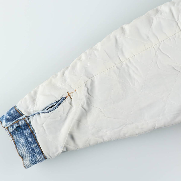 80s-90'S Levi's padded, chemical-wash denim fleece jacket, made in USA, men's size XL equivalent, vintage. unclear blue type Vintage Second Hand