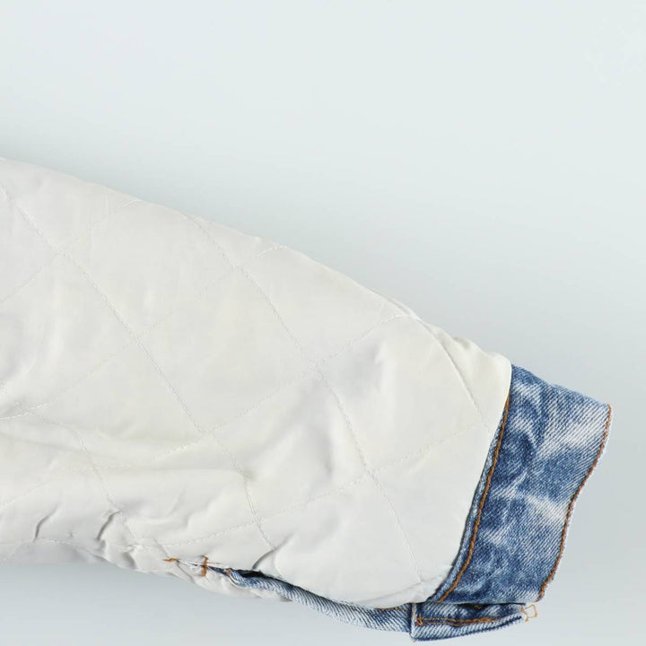80s-90'S Levi's padded, chemical-wash denim fleece jacket, made in USA, men's size XL equivalent, vintage. unclear blue type Vintage Second Hand