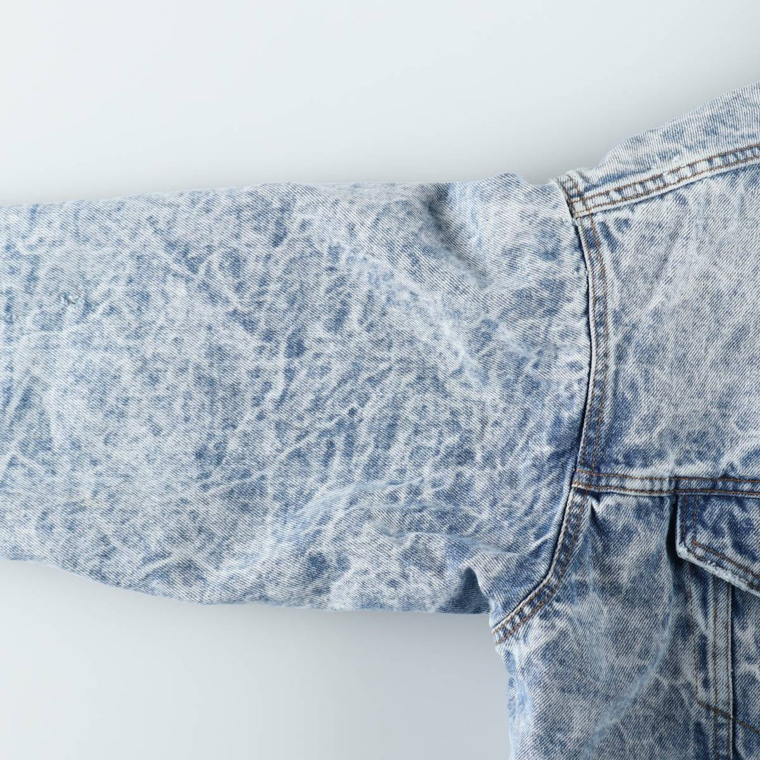 80s-90'S Levi's padded, chemical-wash denim fleece jacket, made in USA, men's size XL equivalent, vintage. unclear blue type Vintage Second Hand