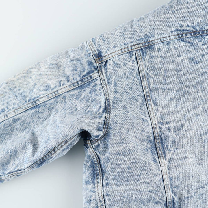 80s-90'S Levi's padded, chemical-wash denim fleece jacket, made in USA, men's size XL equivalent, vintage. unclear blue type Vintage Second Hand