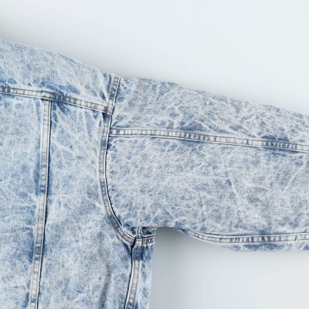 80s-90'S Levi's padded, chemical-wash denim fleece jacket, made in USA, men's size XL equivalent, vintage. unclear blue type Vintage Second Hand