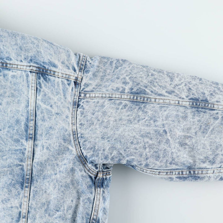 80s-90'S Levi's padded, chemical-wash denim fleece jacket, made in USA, men's size XL equivalent, vintage. unclear blue type Vintage Second Hand