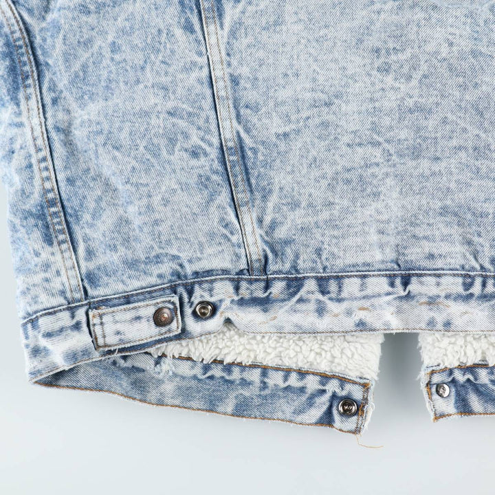 80s-90'S Levi's padded, chemical-wash denim fleece jacket, made in USA, men's size XL equivalent, vintage. unclear blue type Vintage Second Hand