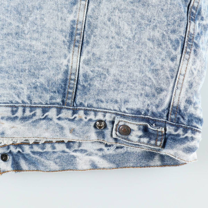 80s-90'S Levi's padded, chemical-wash denim fleece jacket, made in USA, men's size XL equivalent, vintage. unclear blue type Vintage Second Hand