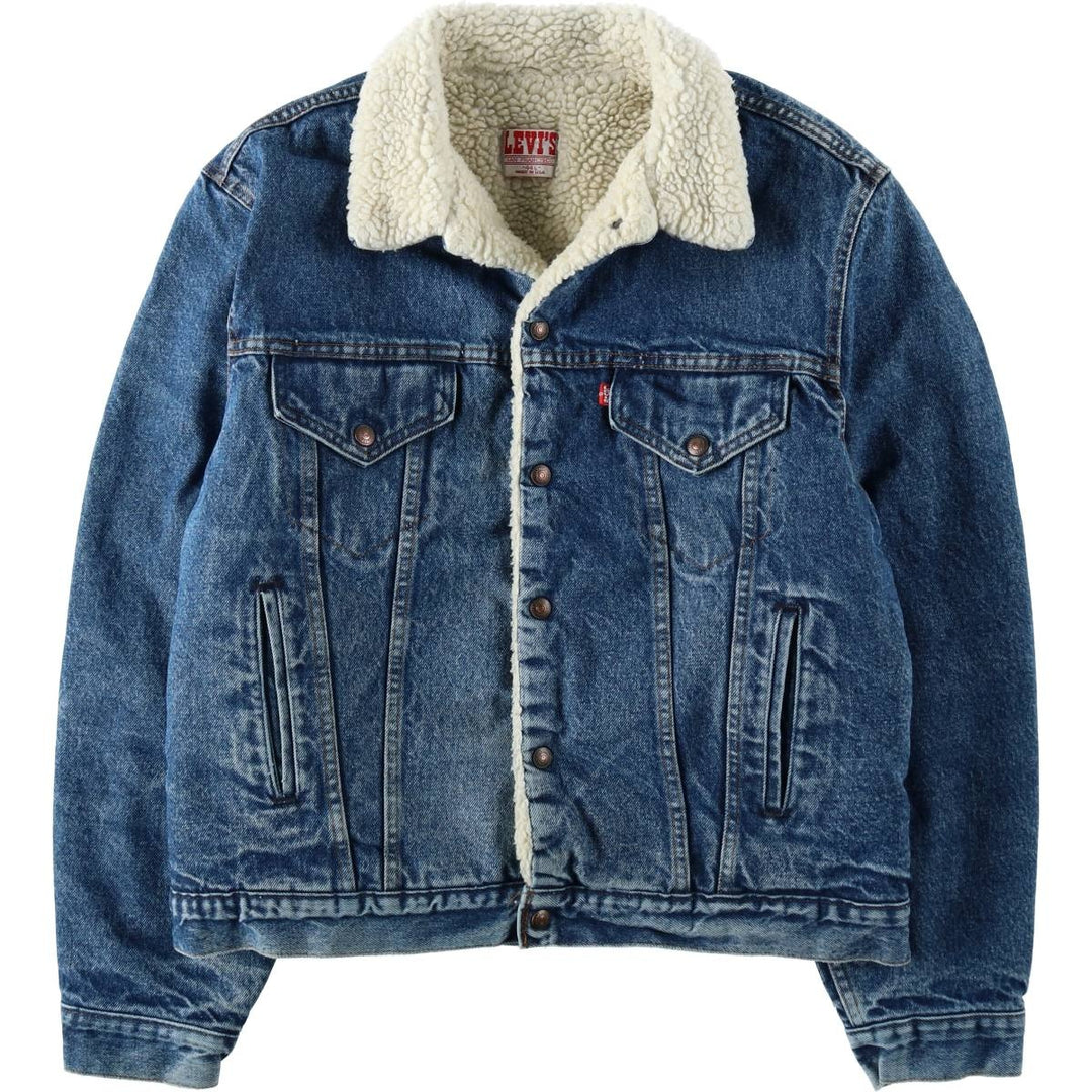 80s-90'S Levi's 71608-0216 Padded Denim Boa Jacket, Made in USA, Men's XL equivalent, Vintage cotton blue type Vintage Second Hand