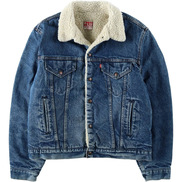 80s-90'S Levi's 71608-0216 Padded Denim Boa Jacket, Made in USA, Men's XL equivalent, Vintage cotton blue type Vintage Second Hand