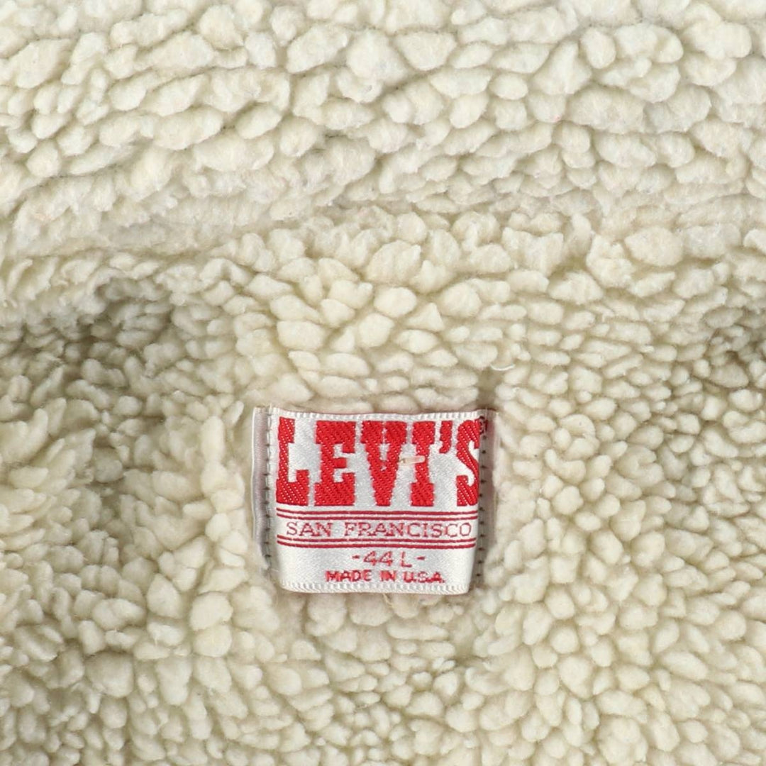 80s-90'S Levi's 71608-0216 Padded Denim Boa Jacket, Made in USA, Men's XL equivalent, Vintage cotton blue type Vintage Second Hand