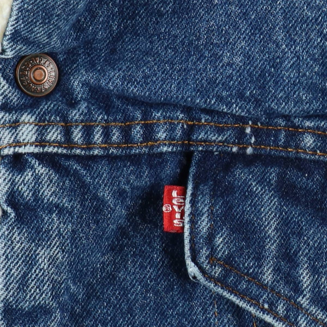80s-90'S Levi's 71608-0216 Padded Denim Boa Jacket, Made in USA, Men's XL equivalent, Vintage cotton blue type Vintage Second Hand