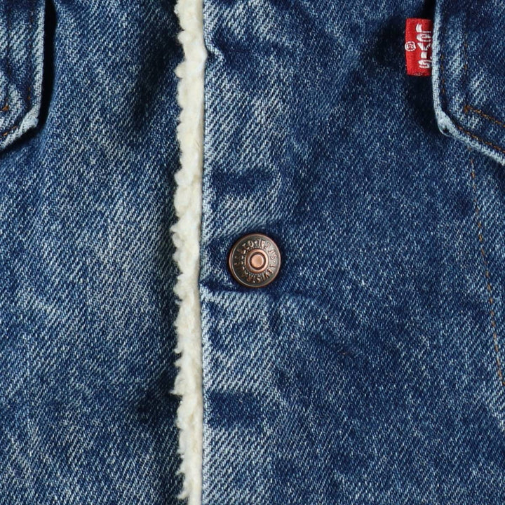 80s-90'S Levi's 71608-0216 Padded Denim Boa Jacket, Made in USA, Men's XL equivalent, Vintage cotton blue type Vintage Second Hand