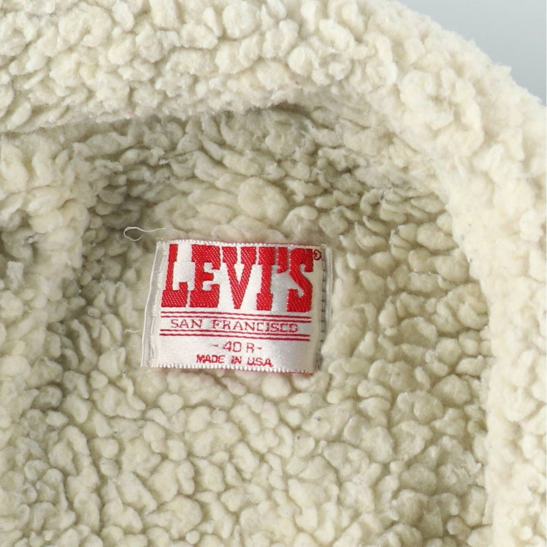 1980'S Levi's denim shearling jacket, made in USA, men's size M (approx.) unclear blue type Vintage Second Hand