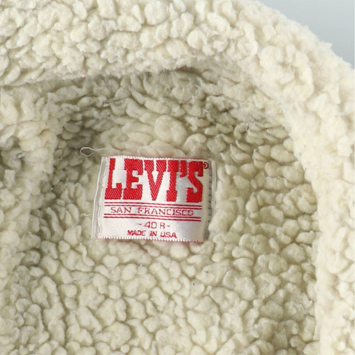 1980'S Levi's denim shearling jacket, made in USA, men's size M (approx.) unclear blue type Vintage Second Hand