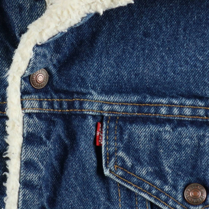 1980'S Levi's denim shearling jacket, made in USA, men's size M (approx.) unclear blue type Vintage Second Hand