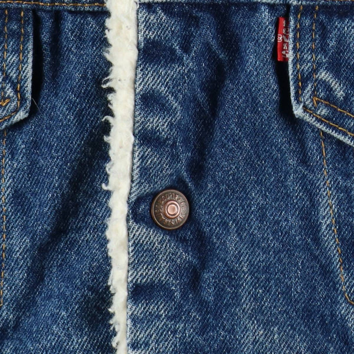 1980'S Levi's denim shearling jacket, made in USA, men's size M (approx.) unclear blue type Vintage Second Hand